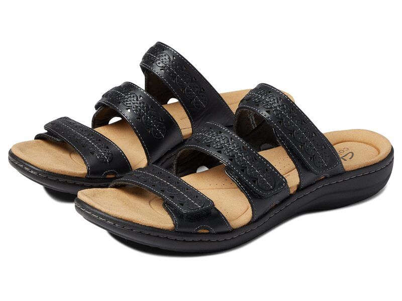 クラークス レディース シューズ サンダル Clarks Laurieann Cove Black Leather ブラック