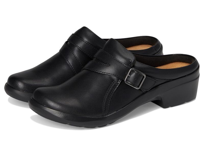 クラークス レディース シューズ サンダル Clarks Angie Braley Black Leather ブラック