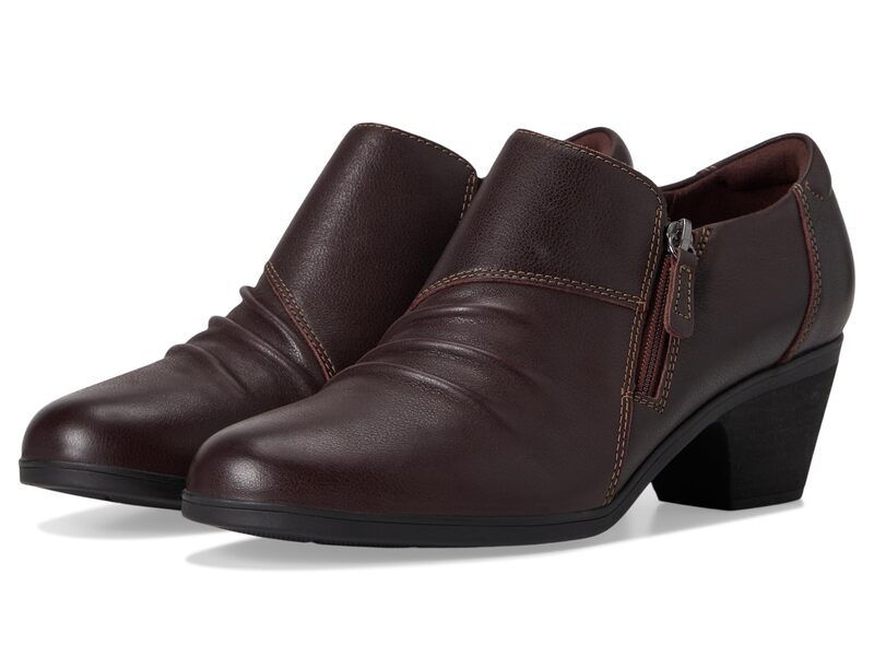 クラークス レディース シューズ ヒール Clarks Emily 2 Braley Dark Brown Leat ブラウン