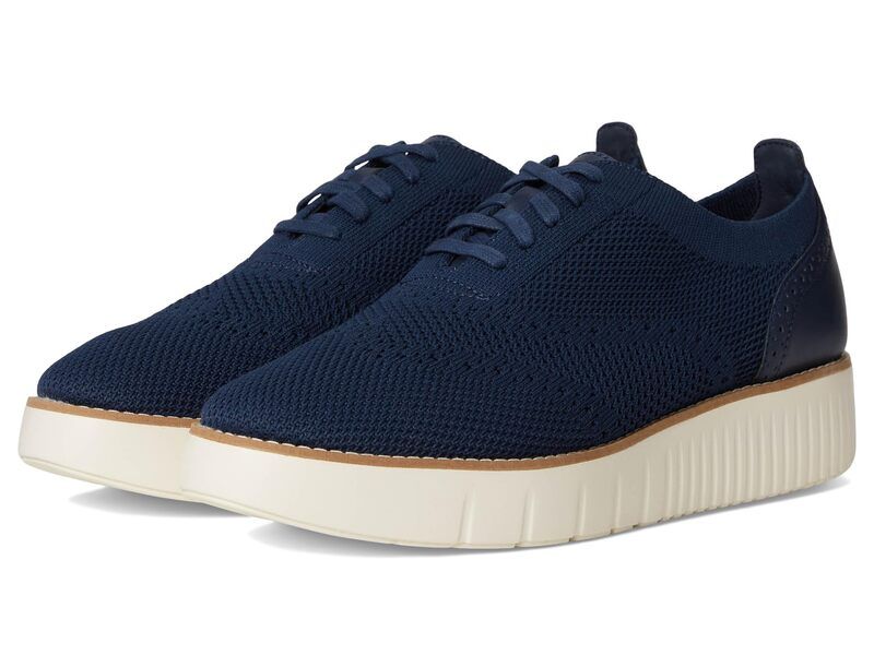コールハーン レディース シューズ オックスフォード プラットフォーム Cole Haan Grand City Platform Stitchlite Oxfords Navy KnitIvory