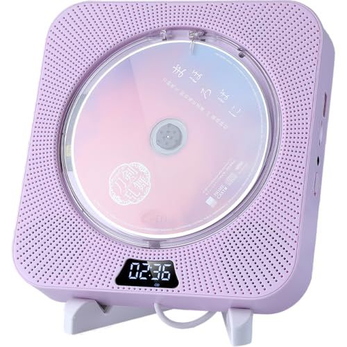 AGPTEK CDプレーヤー Bluetooth5.3 HIFI スピーカー内蔵 小型 コード式 CDプレイヤー 1台多役 コンパクト TFカード USB対応 語学学習 リピート再生 音楽再生 誕生日プレゼント おしゃれ リモコン付き スタン f4178680