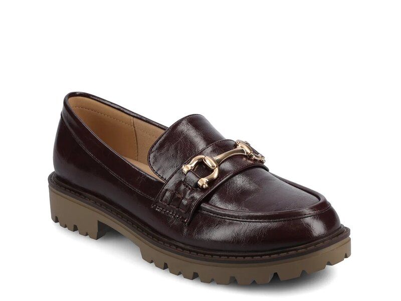 ジャーニー レディース シューズ スリッポン・ローファー Journee Jessamey Loafer Dark Red Patent Synthetic レッド