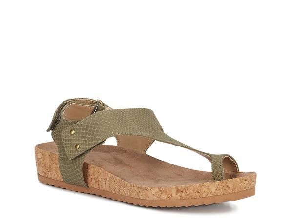 ロスハンマーソン レディース シューズ サンダル Ros Hommerson Preston Wedge Sandal Olive Green Snake Print グリーン