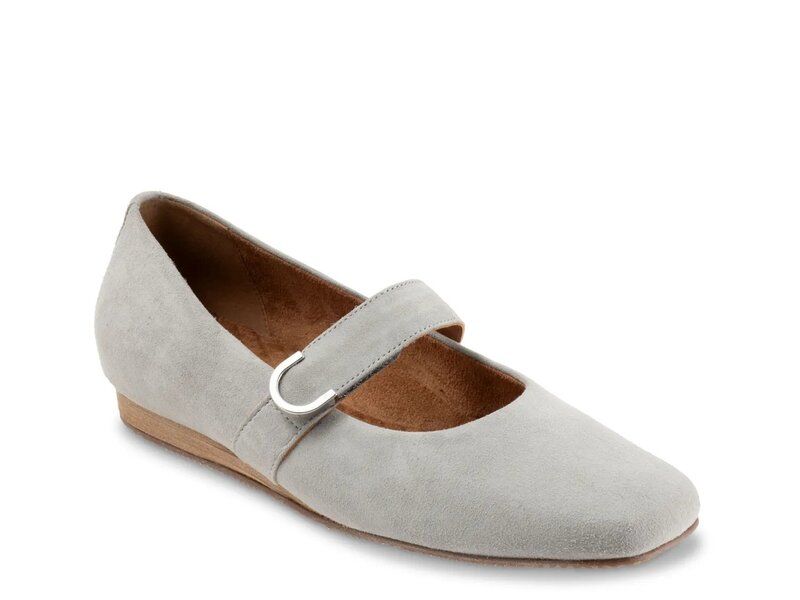 ソフトウォーク レディース シューズ パンプス Softwalk Valdivia Mary Jane Flat Grey Suede グレー