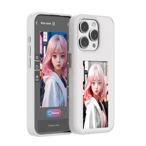 Inkスクリーン DIY スマホケース 適応 iPhone 15 Pro Max 携帯カバー 電話ケース (ホワイト, 適応 iphone 15 PRO Max)Ju