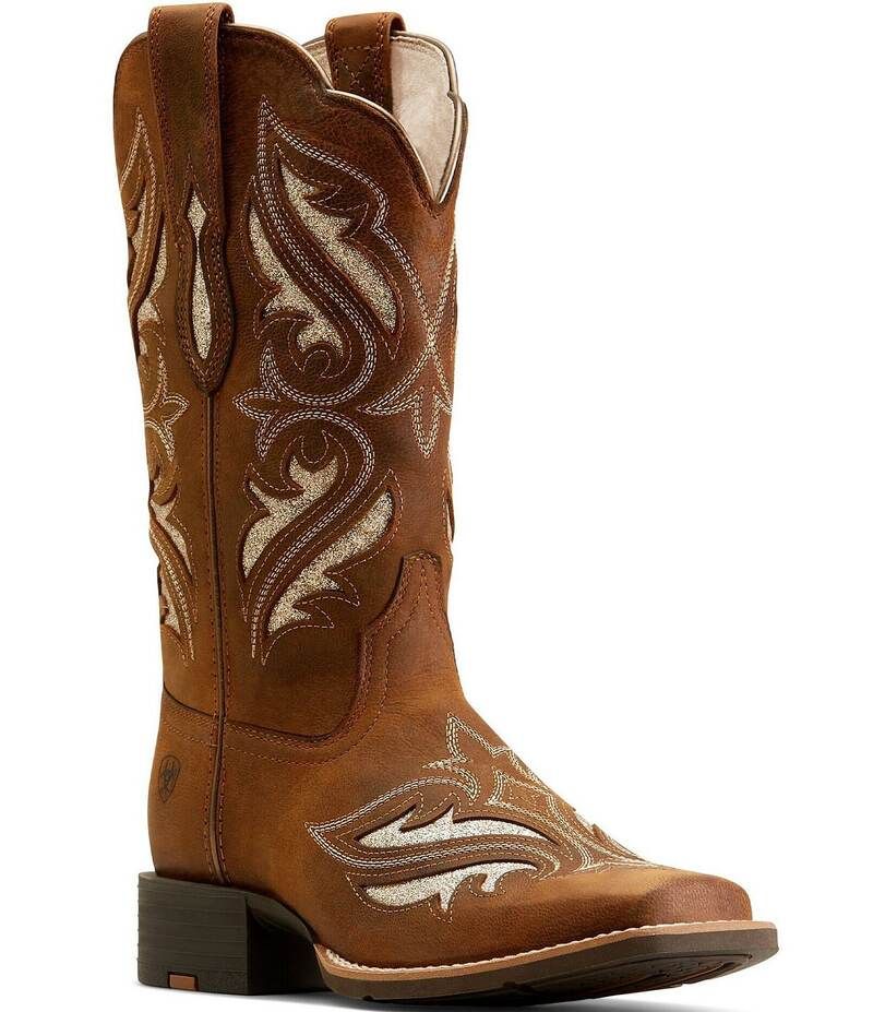 アリアト レディース シューズ ブーツ・レインブーツ Ariat Womens Round Up Bliss Square Toe Western Boots BeigeKhaki カーキ