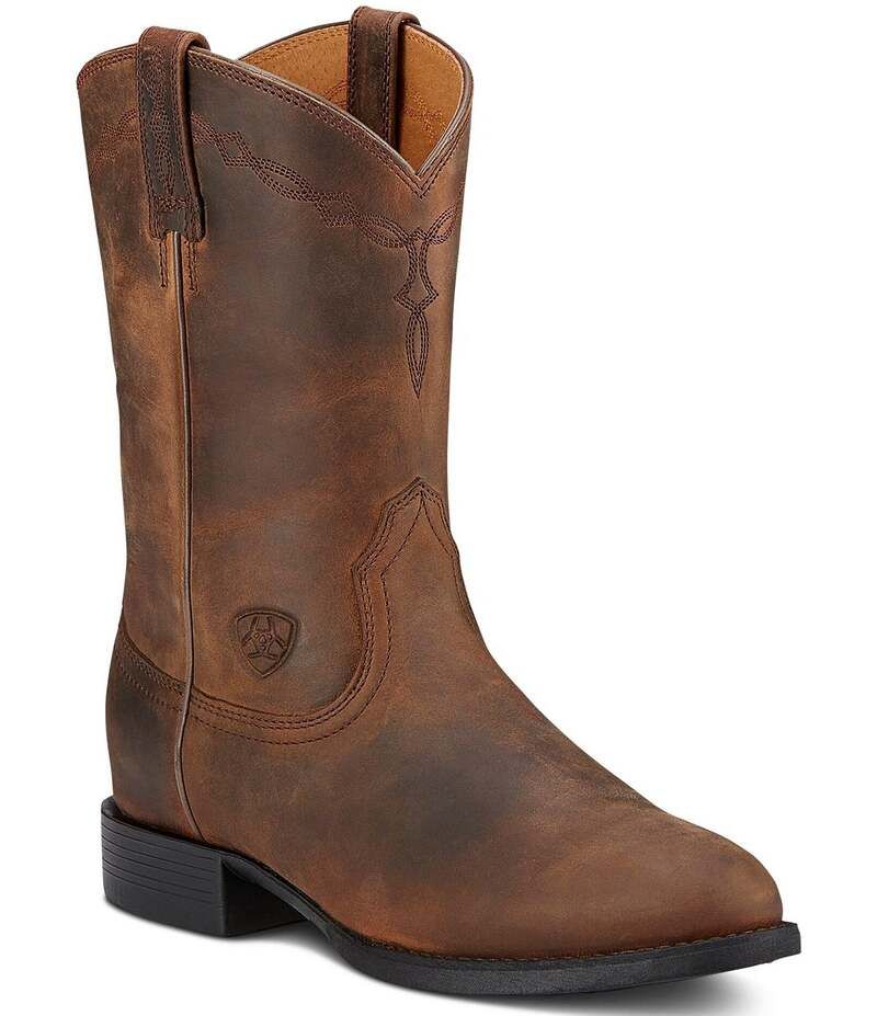 アリアト レディース シューズ ブーツ・レインブーツ レザー Ariat Womens Heritage Roper Leather Mid Calf Western Boots Distressed