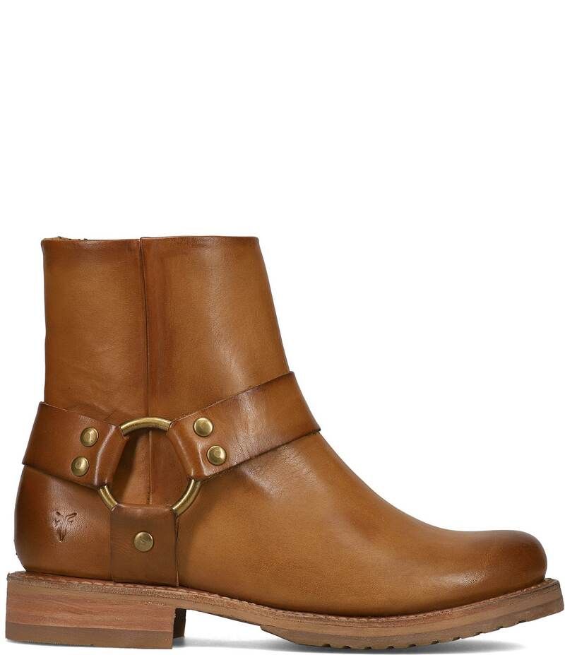 フライ レディース シューズ ブーツ・レインブーツ レザー Frye Veronica Flex Harness Leather Booties Caramel