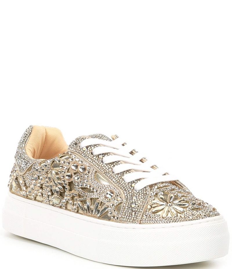 ベッツィジョンソン レディース シューズ スニーカー プラットフォーム Blue by Betsey Johnson Reily Rhinestone Platform Sneakers Light
