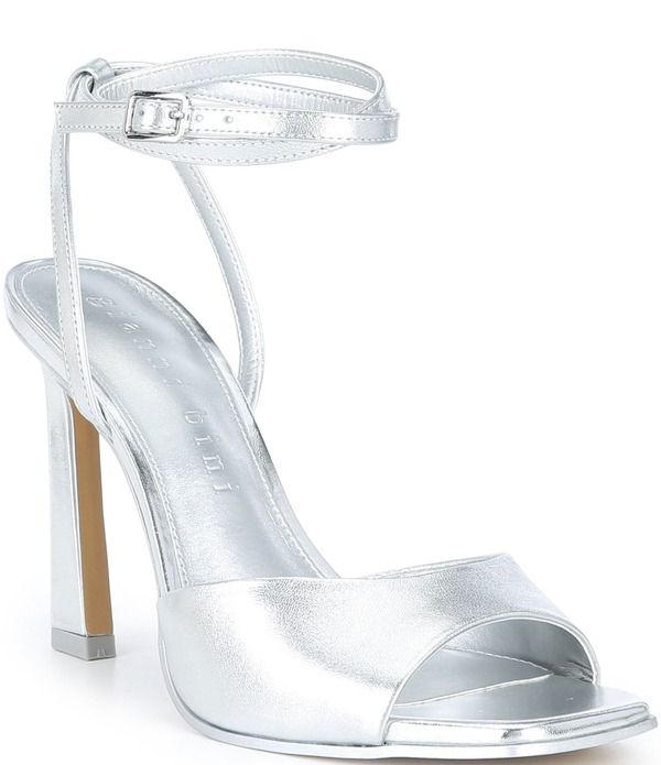 ジャンビニ レディース シューズ サンダル アンクル レザー Gianni Bini Foles Leather Ankle Wrap Square Toe Dressandalsilver シルバー