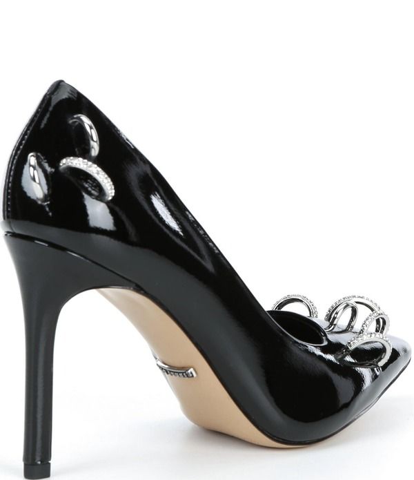 ジャンビニ レディース シューズ ヒール Gianni Bini Shilo Pierced Patent Pointed Toe Pumps Black ブラック