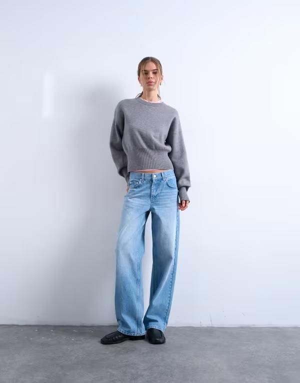 トップショップ レディース ボトムス デニムパンツ ローライズ ジーンズ Topshop Cinch low rise baggy jeans in bleach