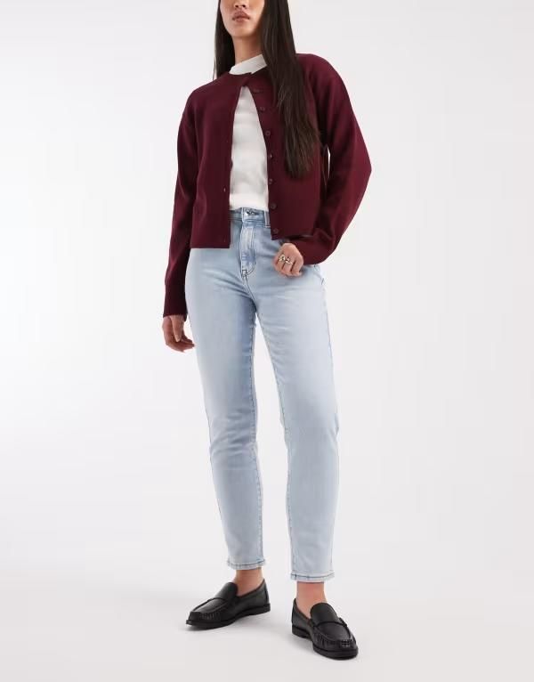 オンリー レディース ボトムス デニムパンツ ストレート ジーンズ Only Emily high waisted straight leg jeans in light blue wash LIGH