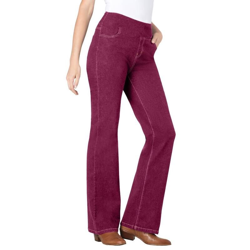 ウーマン ウィズイン レディース ボトムス デニムパンツ ブーツカット プラスサイズ ブーツ ジーンズ Woman Within Plusize PullOn Bootcut GapFree Stre