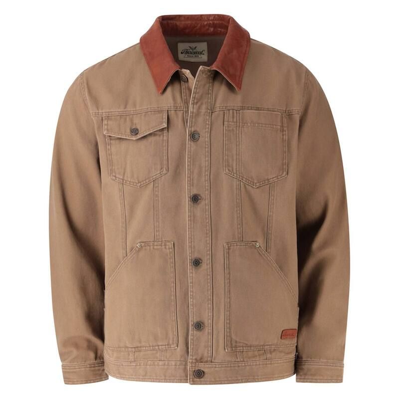 ソログッド メンズ アウター ジャケット・ブルゾン Thorogood Menstone Wash Canvas Trucker Jacket Otter ストーン