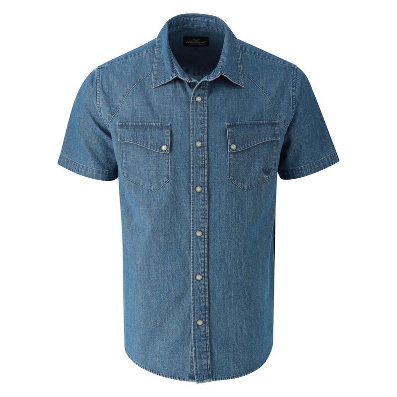 ソログッド メンズ トップス Tシャツ Thorogood Mens Western Short Sleeve Shirt with Snaps Medium Blue Denim デニム