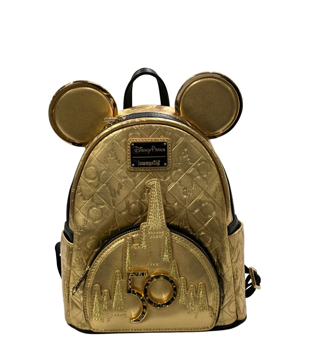 美品 ラウンジフライ ディズニー リュック WDW 50周年記念 牛革 レディース Loungefly Disney
