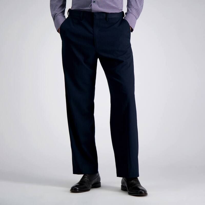 ハガー メンズ ボトムス カジュアルパンツ Mens Haggar Premium ClassicFit FlatFront Stretch Suit Pants Navy Herringbone ネ