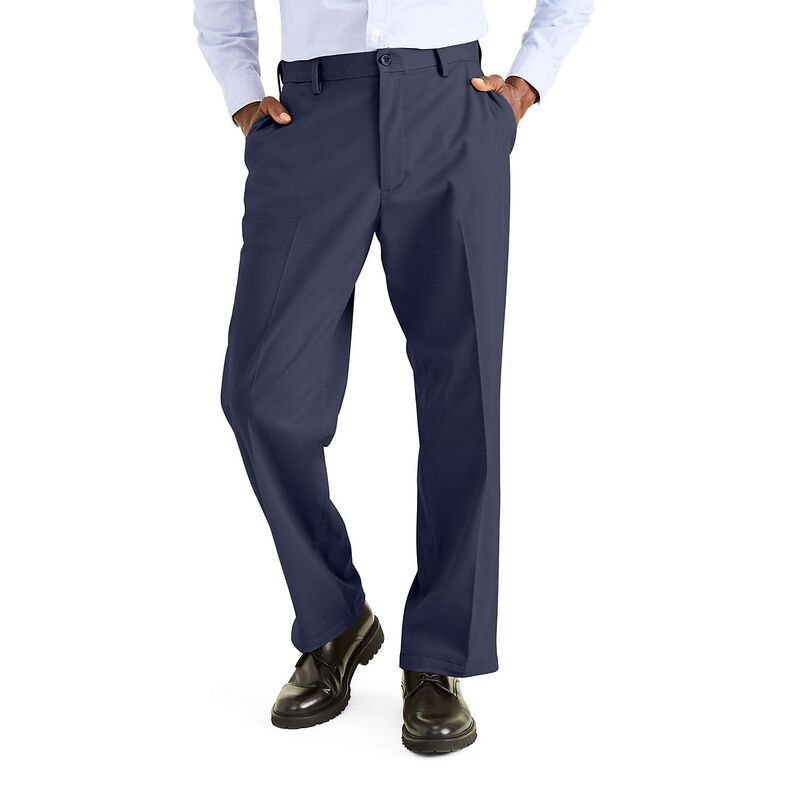 ドッカーズ メンズ ボトムス カジュアルパンツ Mens Dockerstretch Easy Khaki ClassicFit FlatFront Pants Dockers Navy ネイビー