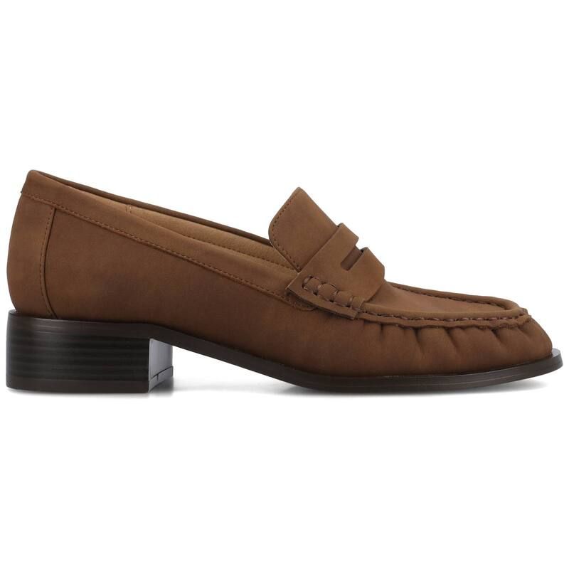 ジャーニー レディース シューズ スリッポン・ローファー ギャザー ヒール Journee Danna Womens Block Heel Ruched Penny Loafers Brown ブラウ ジャーニー レディース シューズ スリッポン・ローファー ギャザー ヒール Journee Danna Womens Block Heel Ruched Penny Loafers Brown ブラウ