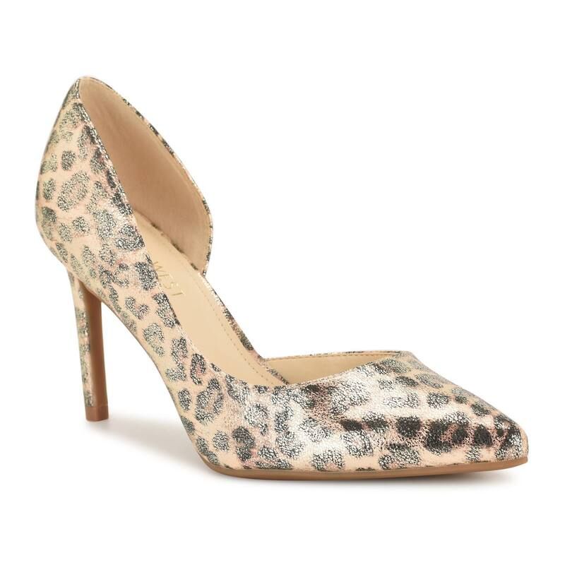 ナインウェスト レディース シューズ パンプス Nine West Evrytim Womens Dress Pumps Gold Shimmer Leopard ゴールド