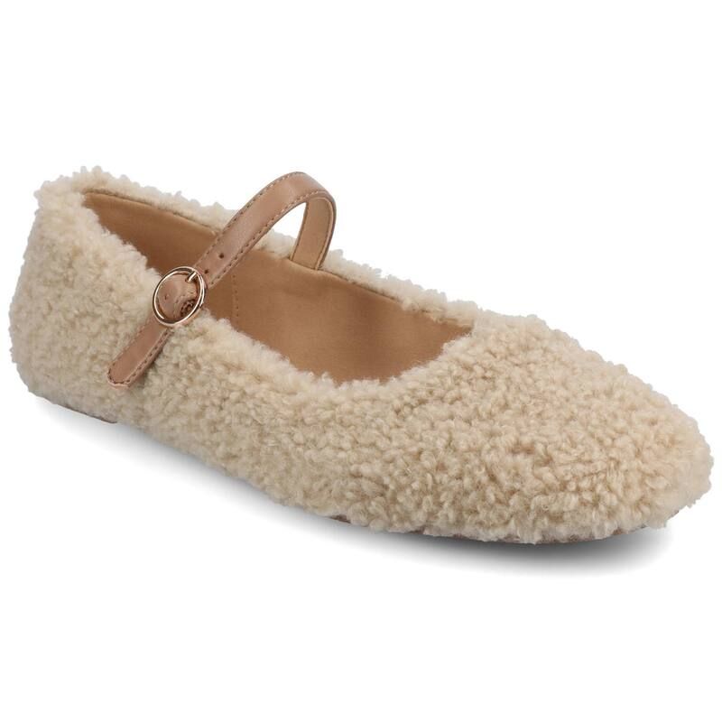 ジャーニー レディース シューズ サンダル Journee Carrie Womens Mary Jane Flatsherpa