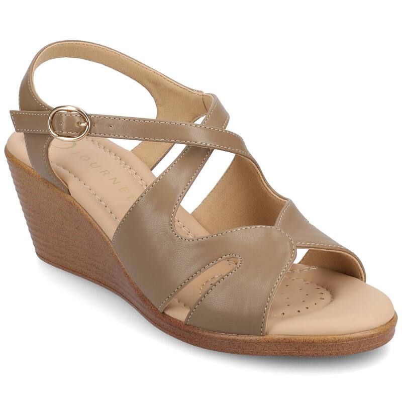 ジャーニー レディース シューズ サンダル アンクル Journee Womens Kedzie II Ankle Strap Wedge Sandals Taupe トープ