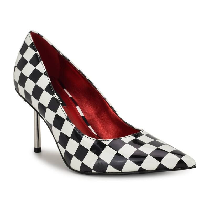ナインウェスト レディース シューズ パンプス Nine West Deonne Womens Pointy Toe SlipOn Dress Pumps Black White ホワイト