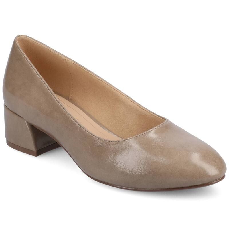 ジャーニー レディース シューズ パンプス ヒール Journee Medium and Wide Width Saarii WomenslipOn Block Heel Pumps Patentau