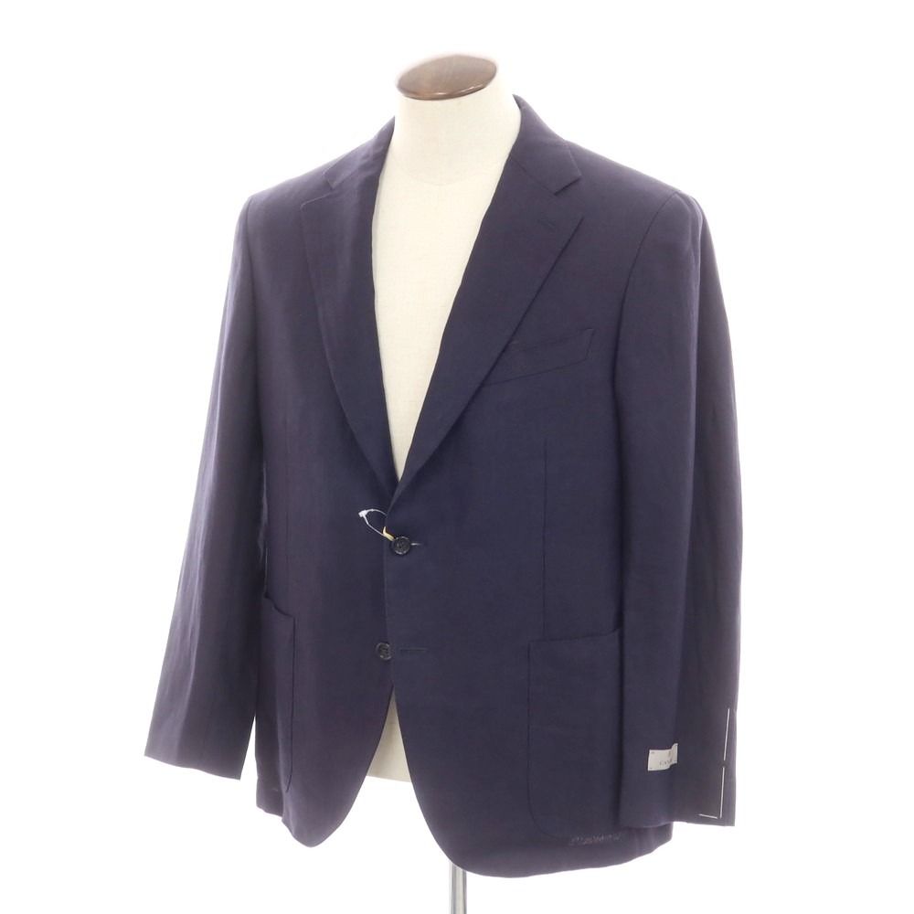【新品】カナーリ CANALI リネン テーラードジャケット ネイビー【サイズ54】【メンズ】