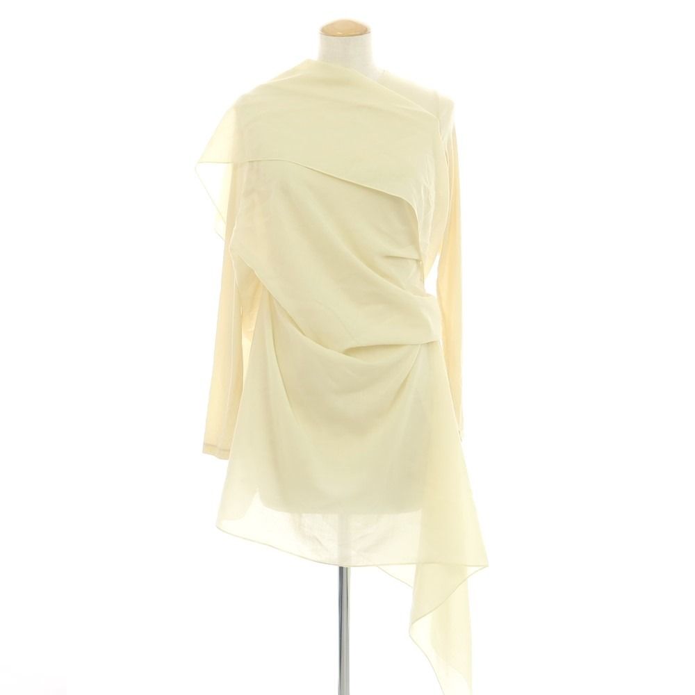 【中古】イッセイミヤケ ISSEY MIYAKE 2024年春夏 長袖 ブラウスカットソー ライトイエロー【サイズ表記なし（Ｌ位）】【レディース】