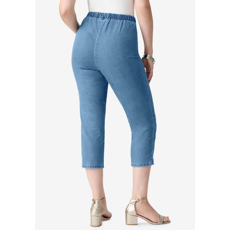 ロアマンズ レディース ボトムス カジュアルパンツ プラスサイズ トール キャップ Roamans Womens Plusize Tall Comfort Stretch Capri Jean Lig ロアマンズ レディース ボトムス カジュアルパンツ プラスサイズ トール キャップ Roamans Womens Plusize Tall Comfort Stretch Capri Jean Lig