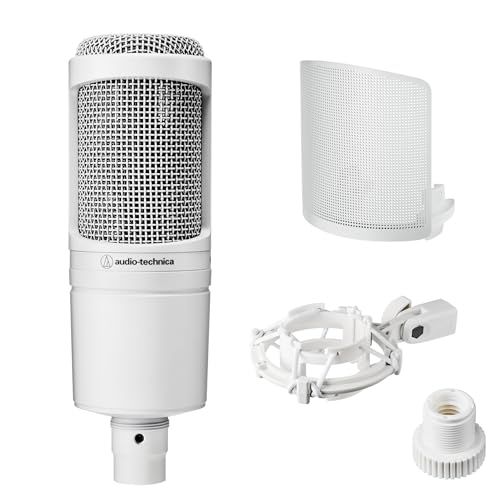 【迅速に発送】オーディオテクニカ AT2020 CWH コンデンサーマイク XLR 動画配信 宅録 ポッドキャスト 実況 DTM レコーディング マイク 【公式限定カラー】 コンプリートホワイト ポップフィルター ショックマウント付き