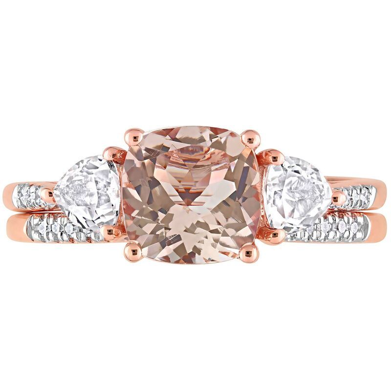 ステラ グレース レディース アクセサリー リング Stella Grace 10k Rose Gold Morganite White Topaz 110 CaratW Diamond Bridal