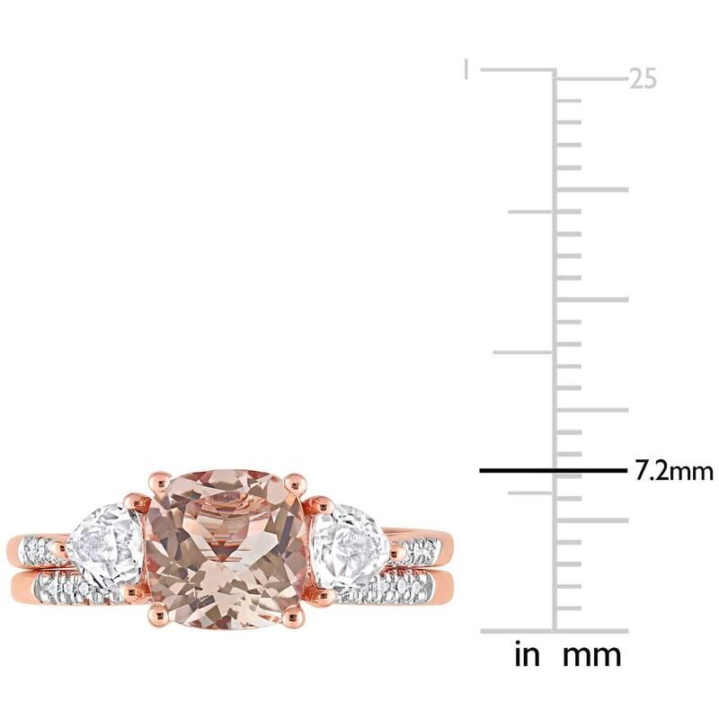 ステラ グレース レディース アクセサリー リング Stella Grace 10k Rose Gold Morganite White Topaz 110 CaratW Diamond Bridal