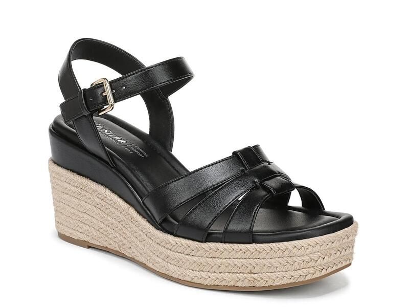 ライフストライド レディース シューズ サンダル LifeStrideHavana Espadrille Wedge Sandal Black ブラック