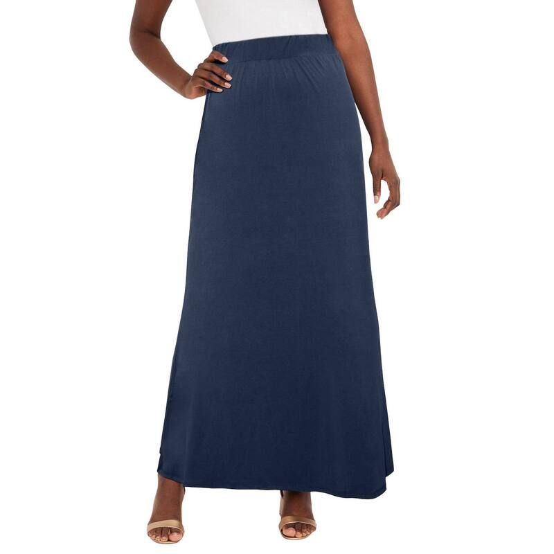 ジェシカロンドン レディース ボトムスカート プラスサイズ ニット マキシ Jessica London Womens Plusize Stretch Knit Maxi Skirt Navy ネイビ