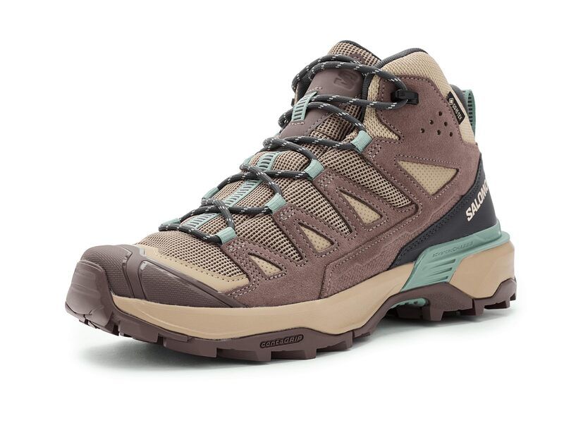 サロモン レディース シューズ ブーツ・レインブーツ レザー Salomon X Ultra 360 Leather Mid Goretex Desertan タン