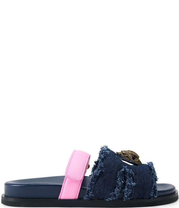 カートジェイガーロンドン レディース シューズ パンプス カットアウト サンダル デニム Kurt Geiger London Eagle Cut Out Denim Slide Sandals Bl