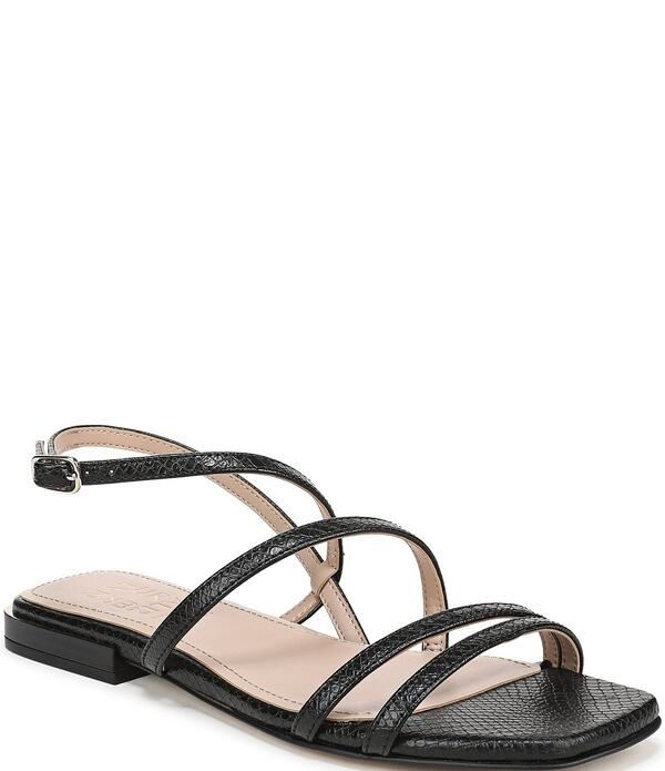 ナチュライザー レディース シューズ パンプス サンダル Naturalizer Nillie Snakembossed Strappy Slingback Casual Sandals Black