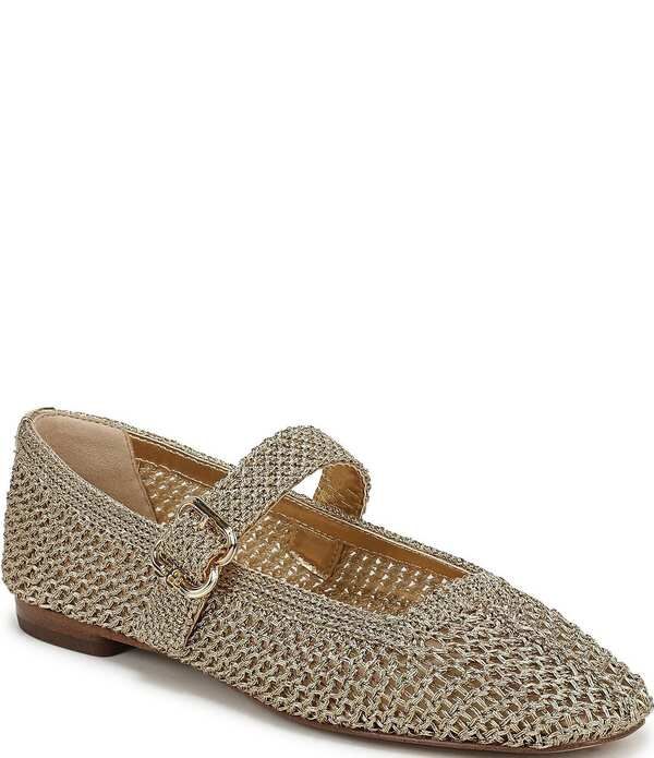 サムエデルマン レディース シューズ パンプス トール ニット Sam Edelman Michaela Metallic Knit Mary Jane Flats Amber Gold アンバー