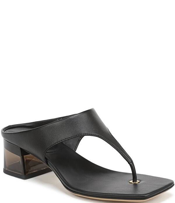 フランコサルト レディース シューズ ヒール サンダル レザー Sarto by Franco Sarto Kayla Leather Square Toe Clear Heel Thong Sand