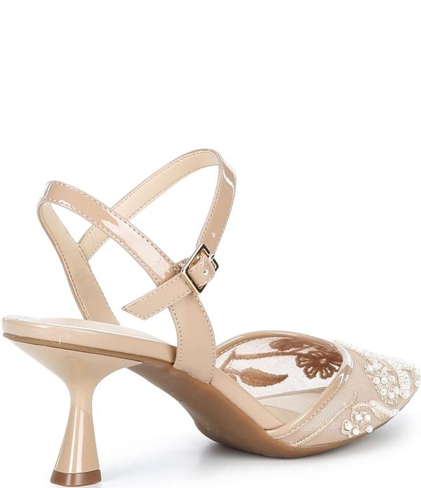 アレックスマリー レディース シューズ パンプス メッシュ 刺繍 Alex Marie Alyssa Embroidered Mesh Slingback Pumps Dark Siera Tan タ