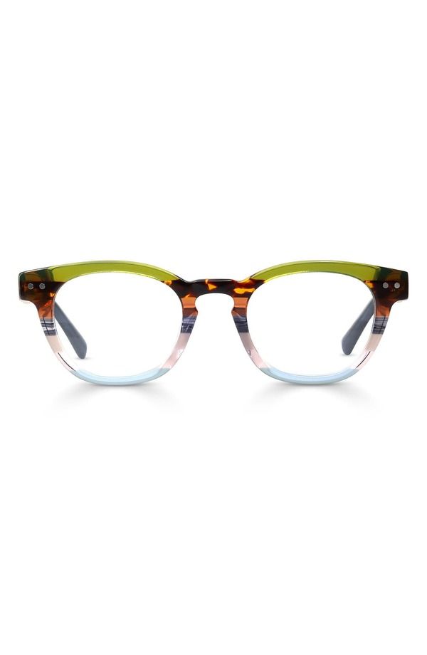 アイブブス レディース アクセサリー サングラス・アイウェア eyebobs Waylaid 45mm Round Readinglasses Earth Tone Front Stripe ストライ