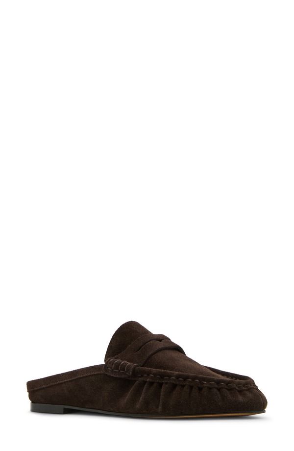 スティーブ マデン レディース シューズ スリッポン・ローファー Steve Madden Rafe Loafer Mule Chocolate Suede チョコレート
