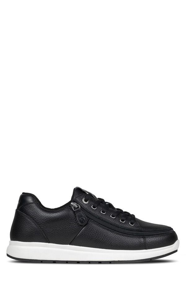 ビリーフットウェア メンズ シューズ スニーカー プラスサイズ BILLY Footwear Comfort Plush Zip Around Sneaker Black Leather ブラック