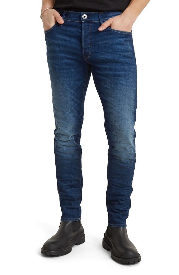 ジースター メンズ ボトムス デニムパンツ スリムフィット ジーンズ GSTAR 3301 Slim Fit Jeans Worker Blue Faded ブルー