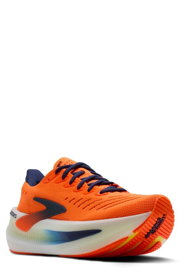 ブルックス メンズ シューズ スニーカー Brooks Glycerin Max 2 Hybrid Running Shoe Orange Beacon Blue Nightlife ブルー