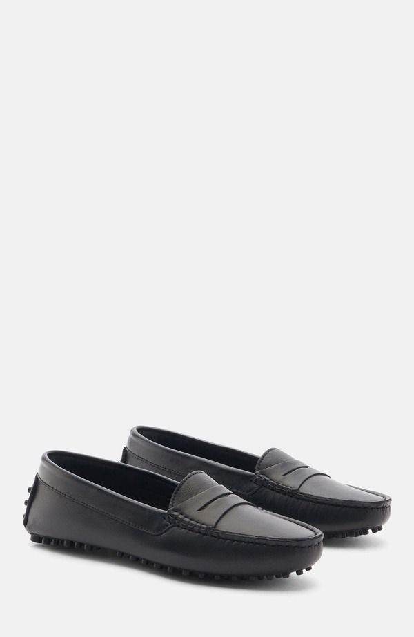 スカロッソ レディース シューズ スリッポン・ローファー SCAROSSO Ashley Driving Shoes Black Calf ブラック