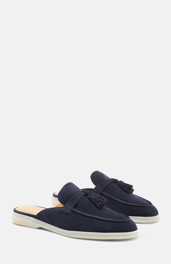 スカロッソ レディース シューズ パンプス SCAROSSO Lucrezia Mules Blue Suede ブルー